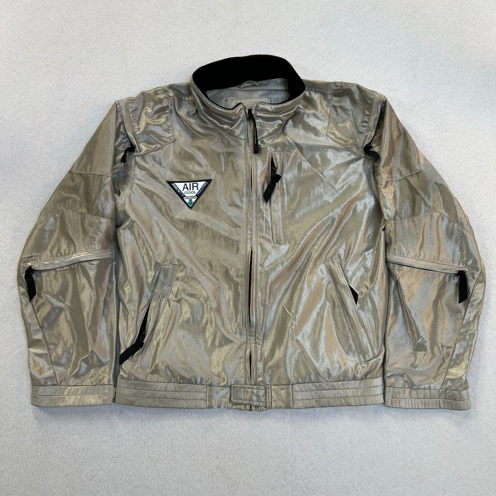 Vintage Mens Honda‎ Silver Air Cooling Amenity Racing Jacket Coat Size Large GUC